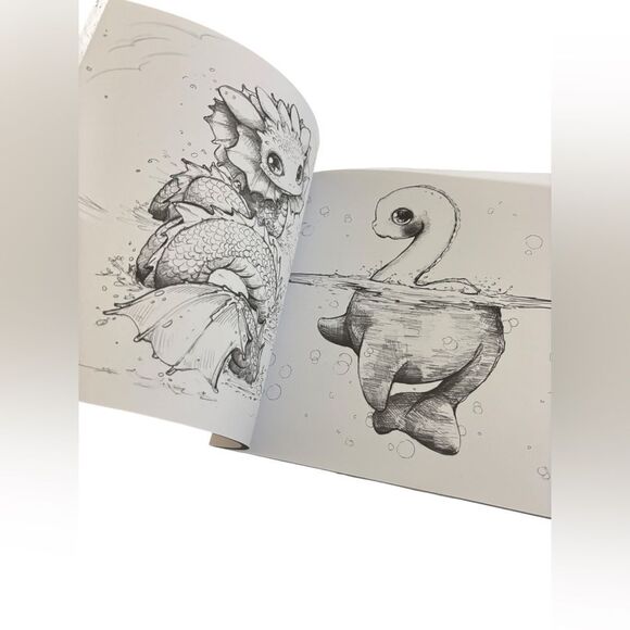 Pop Manga adult coloring books dragons cute and creepy set of 3 - Picture 12 of 13